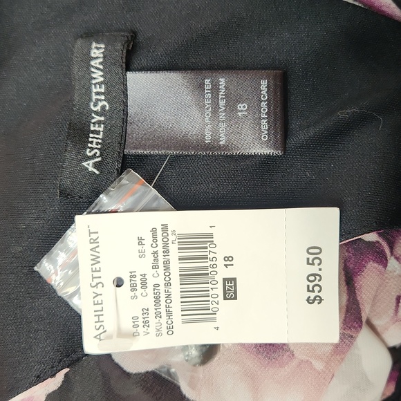 Ashley Stewart Plus Size Maxi Chiffon Floral Hi-Lo Hem Dress - Picture 14 of 16